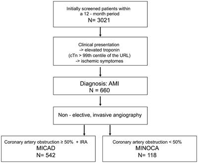 Management of myocardial infarction with non-obstructive coronary arteries (MINOCA) in Germany: a single-center study on hospital resources and healthcare economics